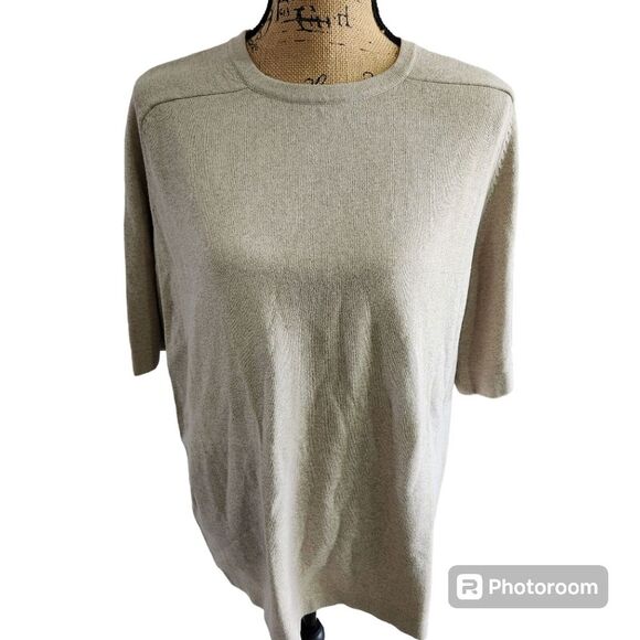 Brandini Short Sleeve Crew Neck Sweater Womens SZ XL Minimalist Preppy Old Money - Picture 1 of 4
